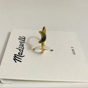 Madewell Crescent Moon Ring NWT Size 8